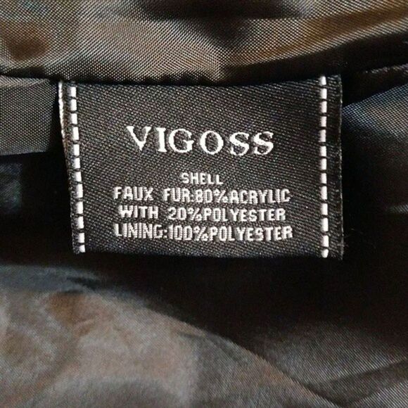 Vigoss faux fur coat Black Md Vintage Classy Party Y2k - Picture 11 of 11